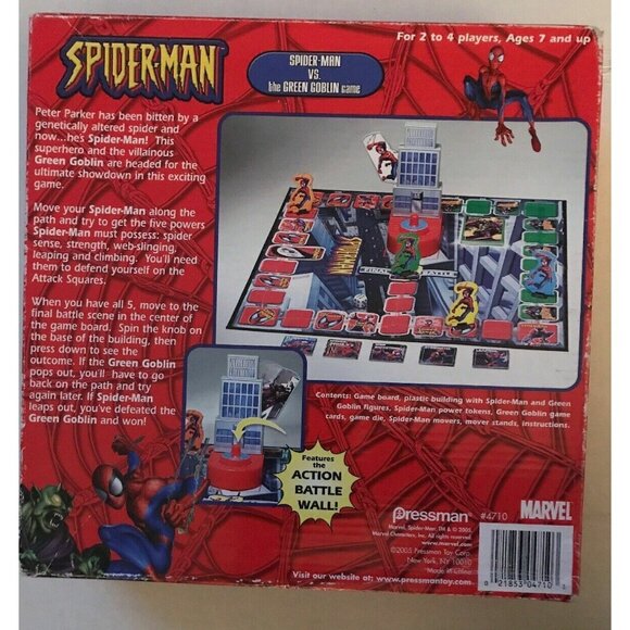 Marvel Spider-Man vs the Green Goblin Board Game 2005 Pressman w/ Battle Wall - Picture 3 of 7
